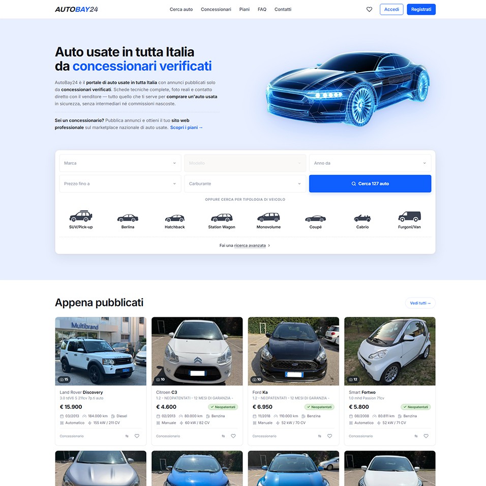 AutoBay24 - Marketplace auto usate in tutta Italia
